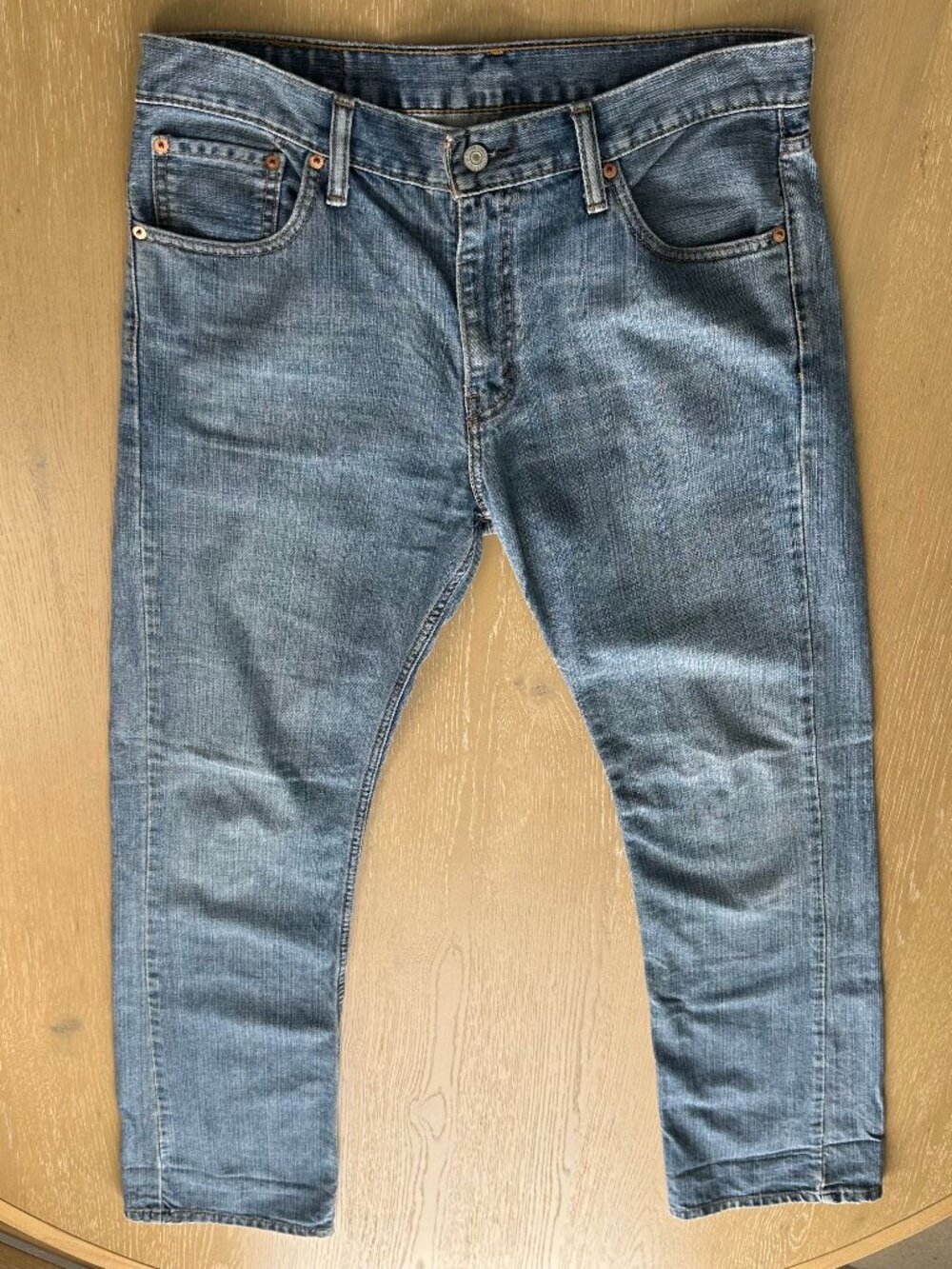 Levis 527 Jeans Mens 33x34 Slim Bootcut Light Wash Blue Denim Western Cowboy